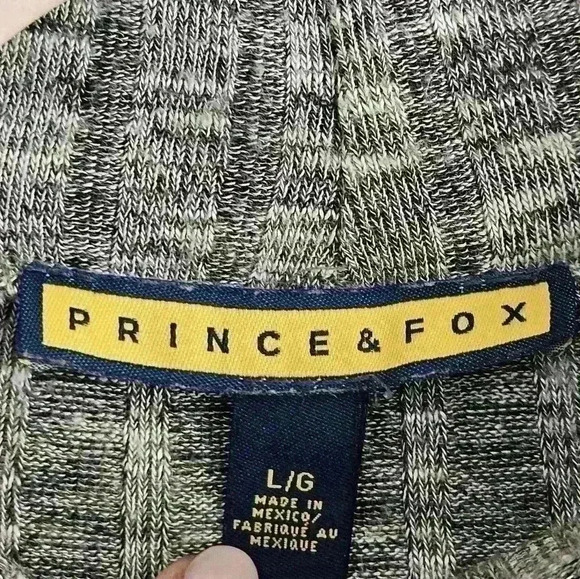 Prince & Fox Gray Marled Ribbed Mock Turtleneck Sweater Size L EUC - Picture 4 of 9